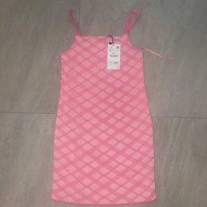 NWT Zara pink skater mini dress
